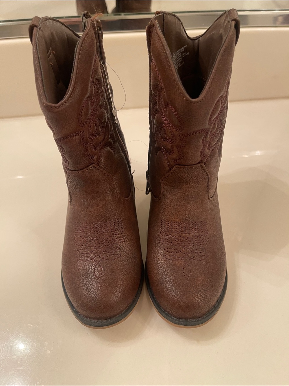 Cat & Jack Brown Lace-Up Western Ankle Boots